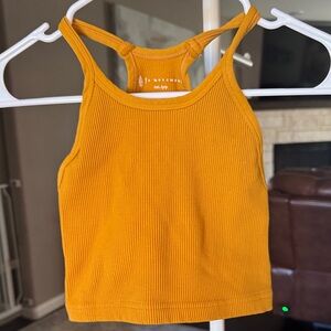 FP Movement by Free People Mustard Ribbed Crop Top
